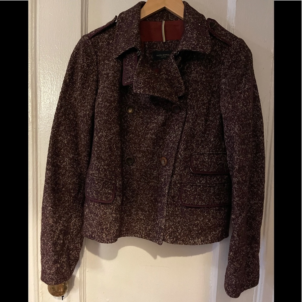 Piazza Sempione Burgundy Tweed Jacket